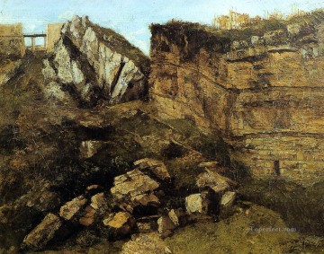 ギュスターヴ・クールベ Painting - 崩れゆく岩 写実主義の画家ギュスターヴ・クールベ
